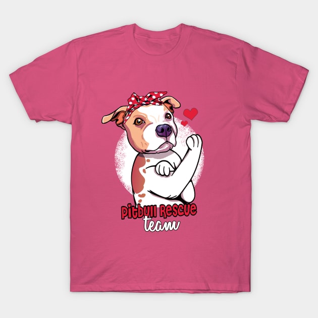 Retro Pitbull Rescue Dog Adopt Cartoon T-Shirt by USProudness